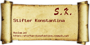 Stifter Konstantina névjegykártya
